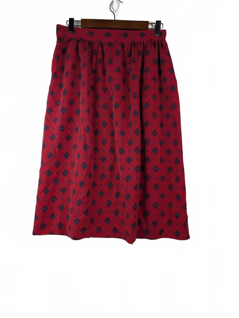 VTG 80's Country Sophisticate by Pendleton Red Pleated Midi Skirt Size M Petite - Picture 2 of 6